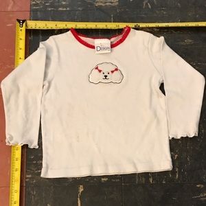 Vintage Fuzzy Dog Ruffle Wrist Long Sleeve Shirt